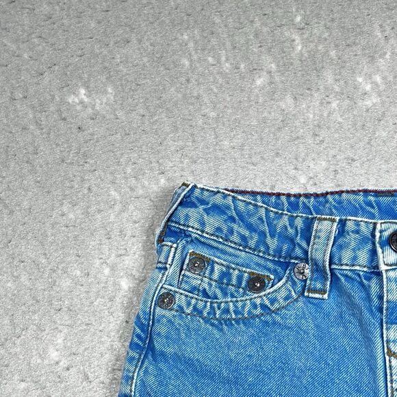 True Religion Little Boys Size 5 Denim Adjustable Waist Snap Button Shorts - Picture 4 of 13